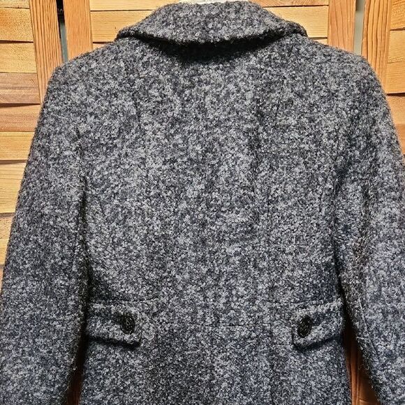 Anne Klein Dark Gray Trench Coat Women S Wool Polyester Jacket Warm Winter - Picture 8 of 11